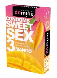 Презервативы для орального секса DOMINO Sweet Sex с ароматом манго - 3 шт. - Domino - купить с доставкой в Ангарске