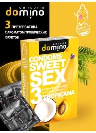 Презервативы для орального секса DOMINO Sweet Sex с ароматом тропических фруктов - 3 шт. - Domino - купить с доставкой в Ангарске
