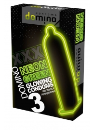 Презервативы DOMINO Neon Green со светящимся в темноте кончиком - 3 шт. - Domino - купить с доставкой в Ангарске