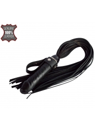 Черная плеть  Ковбой  с ручкой-фаллосом - 55 см. - Sitabella - купить с доставкой в Ангарске