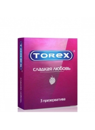 Презервативы Torex  Сладкая любовь  с ароматом клубники - 3 шт. - Torex - купить с доставкой в Ангарске