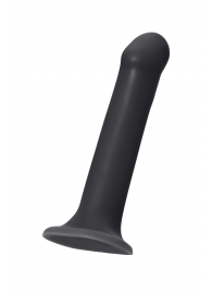 Черный фаллос на присоске Silicone Bendable Dildo L - 19 см. - Strap-on-me - купить с доставкой в Ангарске