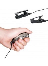 Черные электрические зажимы для сосков Shock Therapy Nipple Clamps - Pipedream - купить с доставкой в Ангарске