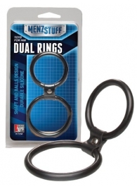 Чёрное двойное эрекционное кольцо Dual Rings Black - Dream Toys - в Ангарске купить с доставкой