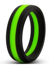 Черно-зеленое эрекционное кольцо Silicone Go Pro Cock Ring - Blush Novelties - в Ангарске купить с доставкой