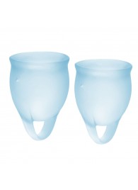 Набор голубых менструальных чаш Feel confident Menstrual Cup - Satisfyer - купить с доставкой в Ангарске