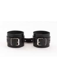 Черные кожаные наручники Ladys Arsenal - БДСМ Арсенал - купить с доставкой в Ангарске