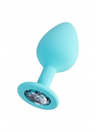 Мятная анальная втулка Brilliant с прозрачным кристаллом - 8 см. - ToyFa - купить с доставкой в Ангарске