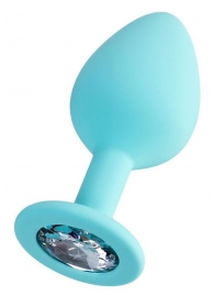 Мятная анальная втулка Brilliant с прозрачным кристаллом - 8 см. - ToyFa - купить с доставкой в Ангарске