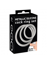 Набор из 3 эрекционных колец под металл Metallic Silicone Cock Ring Set - Orion - в Ангарске купить с доставкой