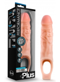 Телесный реалистичный фаллоудлинитель 9 Inch Silicone Cock Sheath Penis Extender - 22,86 см. - Blush Novelties - в Ангарске купить с доставкой