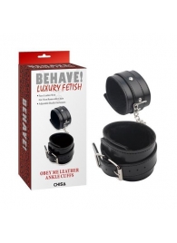 Черные оковы на ноги Obey Me Leather Ankle Cuffs - Chisa - купить с доставкой в Ангарске