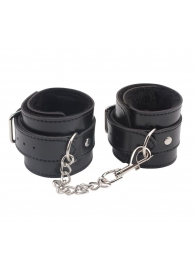 Черные оковы на ноги Obey Me Leather Ankle Cuffs - Chisa - купить с доставкой в Ангарске