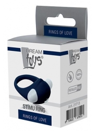 Гладкое синее эрекционное виброкольцо STIMU RING - Dream Toys - в Ангарске купить с доставкой