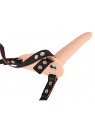 Телесный поясной страпон с вибрацией Vibrating Strap-On - 15,7 см. - Orion - купить с доставкой в Ангарске