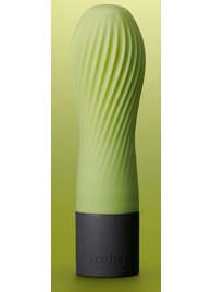 Салатовый рифленый мини-вибратор IROHA ZEN MATCHA - 12,7 см. - Tenga