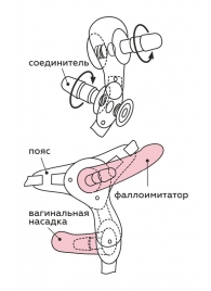 Черный пояс для женщин BEST SELECT с 3 насадками - LOVETOY (А-Полимер) - купить с доставкой в Ангарске