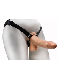 Реалистичный фаллос на регулируемых трусиках с кольцом - 17,5 см. - LOVETOY (А-Полимер) - купить с доставкой в Ангарске