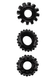 Набор из 3 черных эрекционных колец SET OF 3 COCKRINGS - Dream Toys - в Ангарске купить с доставкой