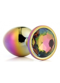 Голографическая анальная втулка с радужным кристаллом - 7,1 см. - Dream Toys - купить с доставкой в Ангарске