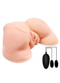 Телесная вибровагина Julie с 2 рабочими отверстиями - Baile - в Ангарске купить с доставкой