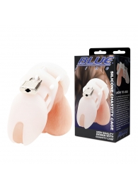 Белая клетка целомудрия Silicone Chastity Cage - BlueLine - купить с доставкой в Ангарске