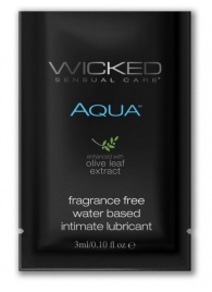 Легкий лубрикант на водной основе с алое Wicked Aqua - 3 мл. - Wicked - купить с доставкой в Ангарске