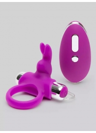 Лиловое виброкольцо с пультом ДУ Remote Control Cock Ring - Happy Rabbit - в Ангарске купить с доставкой