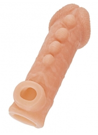 Телесная закрытая насадка с шишечками Cock Sleeve Size S - 13,8 см. - KOKOS - в Ангарске купить с доставкой