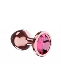 Пробка цвета розового золота с малиновым кристаллом Diamond Ruby Shine S - 7,2 см. - Lola Games - купить с доставкой в Ангарске