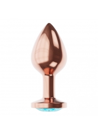 Пробка цвета розового золота с малиновым кристаллом Diamond Topaz Shine L - 8,3 см. - Lola Games - купить с доставкой в Ангарске