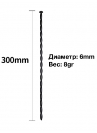 Черный уретральный расширитель - 30 см. - Rubber Tech Ltd - купить с доставкой в Ангарске