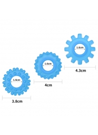 Набор из 3 голубых, светящихся в темноте эрекционных колец Lumino Play - Lovetoy - в Ангарске купить с доставкой
