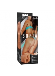 Мастурбатор-вагина цвета карамели Sofia с вибрацией - Blush Novelties - в Ангарске купить с доставкой