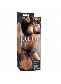 Мастурбатор-вагина цвета карамели Julieta с вибрацией - Blush Novelties - в Ангарске купить с доставкой