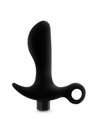 Черный анальный вибратор Silicone Vibrating Prostate Massager 01 - 10,8 см. - Blush Novelties - в Ангарске купить с доставкой