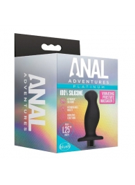 Черный анальный вибромассажёр Silicone Vibrating Prostate Massager 02 - 10,8 см. - Blush Novelties - в Ангарске купить с доставкой