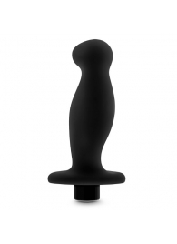 Черный анальный вибромассажёр Silicone Vibrating Prostate Massager 02 - 10,8 см. - Blush Novelties - в Ангарске купить с доставкой