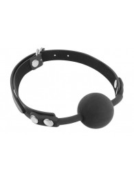 Черный силиконовый кляп-шарик на ремешках - Fetish Tentation - купить с доставкой в Ангарске