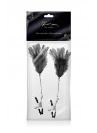 Зажимы для сосков с черными перьями Sweet Caress Feather Nipple Clumps - Sweet Caress - купить с доставкой в Ангарске