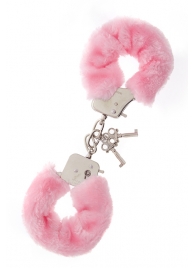 Металлические наручники с розовой меховой опушкой METAL HANDCUFF WITH PLUSH PINK - Dream Toys - купить с доставкой в Ангарске