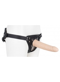 Пустотелый страпон Harness CLASSIC с бандажом - 19,5 см. - LOVETOY (А-Полимер) - купить с доставкой в Ангарске