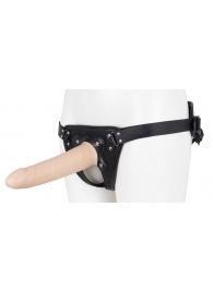 Пустотелый страпон Harness CLASSIC с бандажом - 19,5 см. - LOVETOY (А-Полимер) - купить с доставкой в Ангарске