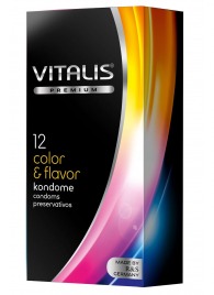 Цветные ароматизированные презервативы VITALIS PREMIUM color   flavor - 12 шт. - Vitalis - купить с доставкой в Ангарске