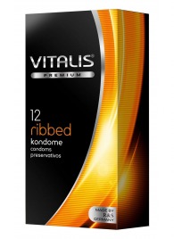 Ребристые презервативы VITALIS PREMIUM ribbed - 12 шт. - Vitalis - купить с доставкой в Ангарске