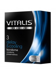 Презервативы VITALIS PREMIUM delay   cooling с охлаждающим эффектом - 3 шт. - Vitalis - купить с доставкой в Ангарске