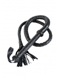 Длинный кожаный кнут с хлопушками на конце - ToyFa - купить с доставкой в Ангарске