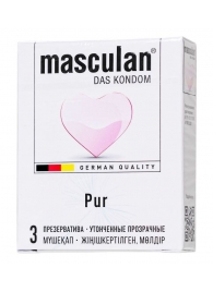 Супертонкие презервативы Masculan Pur - 3 шт. - Masculan - купить с доставкой в Ангарске