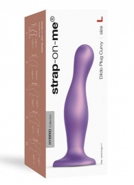 Фиолетовая насадка Strap-On-Me Dildo Plug Curvy size L - Strap-on-me - купить с доставкой в Ангарске