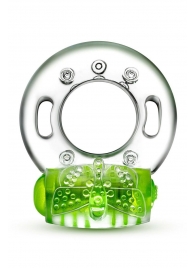 Зеленое эрекционное виброкольцо Arouser Vibrating C-Ring - Blush Novelties - в Ангарске купить с доставкой